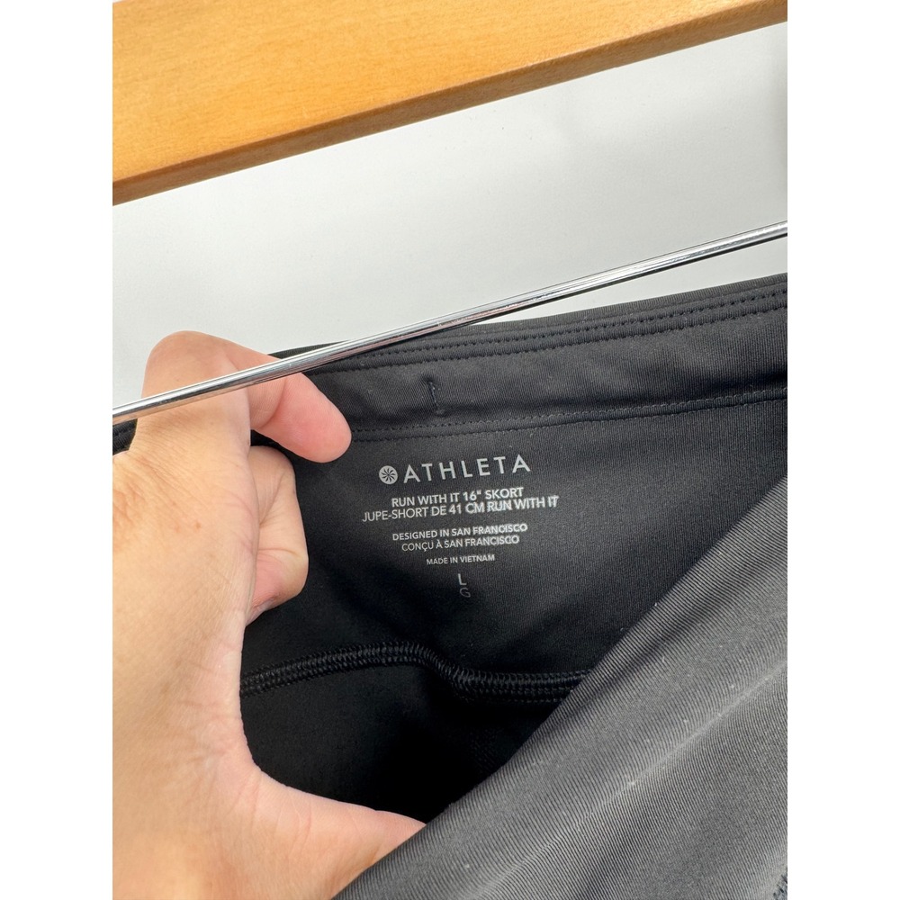 Athleta Run With It 16" Skort Women Large Black Athletic Running Skirt Flaw‎ - Picture 2 of 9